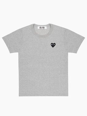Comme des Garçons PLAY Gray T‑Shirt with Black Heart